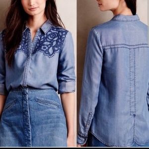 Embroidered Chambray Shirt